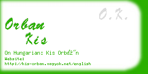 orban kis business card